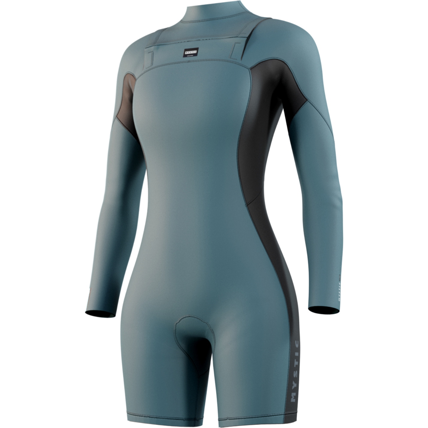2026 Mystic Womens Haven 3/2mm Chest Zip Longarm Shorty Wetsuit 35000.250044 - Teal